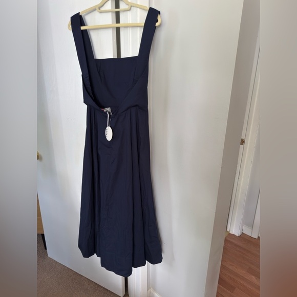 NWT STAUD Navy Teresa Midi Dress - Picture 6 of 10